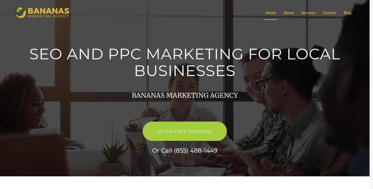 Bananas Marketing Agency website